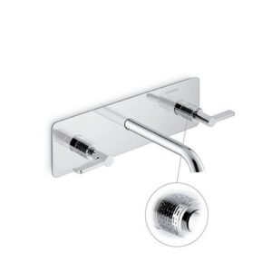 71121E.21.018 Parte esterna gruppo lavabo 3 fori a parete piastra singola senza scarico cromo NEWFORM