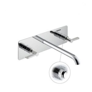 71123E.21.018 Parte esterna gruppo lavabo 3 fori a parete piastra singola senza scarico cromo NEWFORM