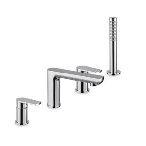 72082C.21.018 Gruppo bordo vasca completo di bocca di erogazione, deviatore e set doccetta cromo NEWFORM