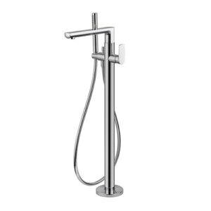 72084E.21.018 Parte esterna gruppo vasca a pavimento con miscelatore incorporato, deviatore e set doccia cromo NEWFORM - immagine 1