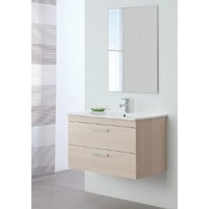 799052 Composizione bagno sospeso 2 cassetti 80cm larice Stella FERIDRAS