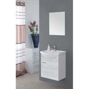 799081 Composizione bagno sospeso 1 anta grigio L 55 x H 63 x P 49,5 Stella FERIDRAS - immagine 1