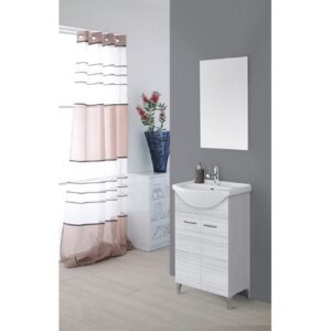 799083 Composizione bagno 2 ante grigio L 55 x H 86 x P 49,5 Stella FERIDRAS - immagine 1