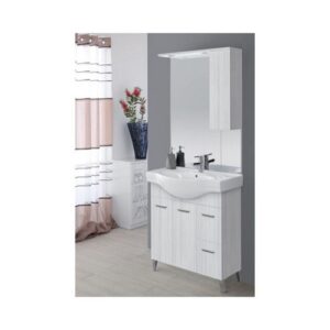 799084 Composizione bagno 2 ante e 2 cassetti grigio L 85 x H 86 x P 49,5 Stella FERIDRAS - immagine 1