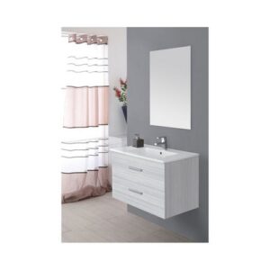 799086 Composizione bagno sospeso 2 cassetti grigio  L 81 x H 51 x P 47,5 Stella FERIDRAS - immagine 1
