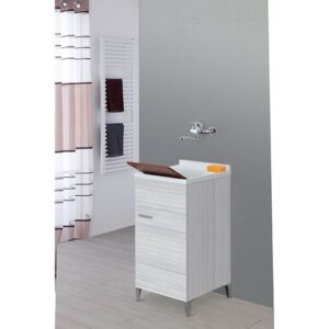 799095 Lavatoio in nobilitato melaminico grigio L 45 x H 81,5 x P 50 Stella FERIDRAS - immagine 1