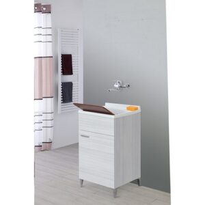 799096 Lavatoio in nobilitato melaminico grigio L 50 x H 81,5 x P 50 Stella FERIDRAS - immagine 1