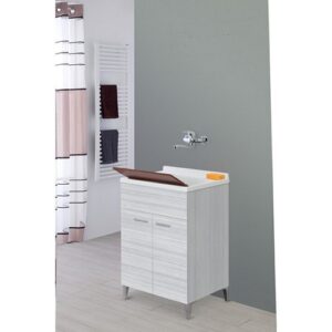 799097 Lavatoio in nobilitato melaminico grigio L 60 x H 81,5 x P 50 Stella FERIDRAS - immagine 1