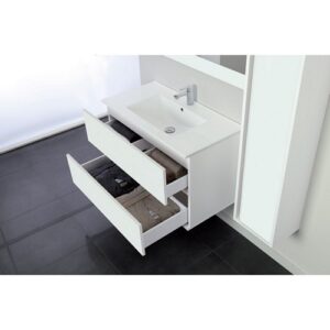 801023 Composizione bagno sospeso 90cm 2 cassetti bianco laccato Fabula FERIDRAS - immagine 2
