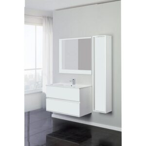 801023 Composizione bagno sospeso 90cm 2 cassetti bianco laccato Fabula FERIDRAS - immagine 1