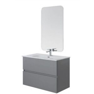 803001 Composizione bagno 90cm sospeso 2 cassetti grey Pastello FERIDRAS - immagine 1