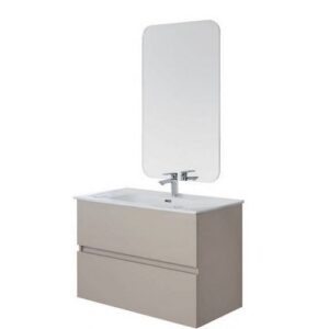 803002 Composizione bagno 90cm sospeso 2 cassetti tortora Pastello FERIDRAS