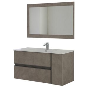 805002 Composizione bagno 110cm 2c+1a oxid beton Cenere FERIDRAS - immagine 1