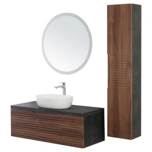 806002 Composizione bagno sospeso 110cm Ravello noce canaletto FERIDRAS