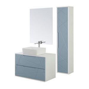807002 Composizione bagno sospeso 90cm Furore azzurro polvere FERIDRAS