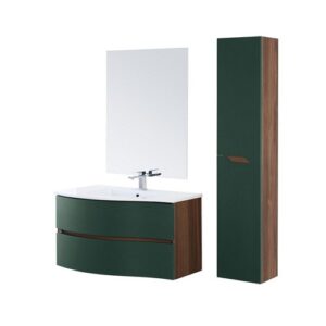 808001 Composizione bagno sospesa curva ad onda 90cm verde bottiglia Minori  FERIDRAS