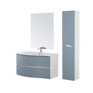 808002 Composizione bagno sospesa curva ad onda 90cm azzurro polvere Minori  FERIDRAS - immagine 1
