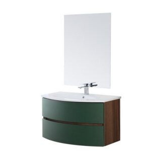 808004 Composizione bagno 90cm curvo verde bottiglia Maiori FERIDRAS - immagine 1