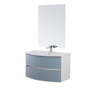 808005 Composizione bagno 90cm curvo azzurro polvere Maiori FERIDRAS