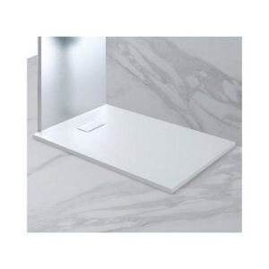890004 Piatto doccia 80x100 cm effetto pietra bianco FERIDRAS
