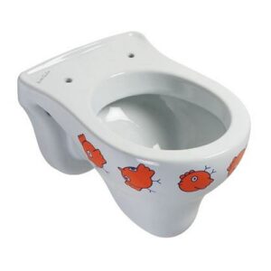 B44CAD02 Vaso Appeso Bianco Con Scarico Con Decoro Birdo PONTE GIULIO - immagine 1