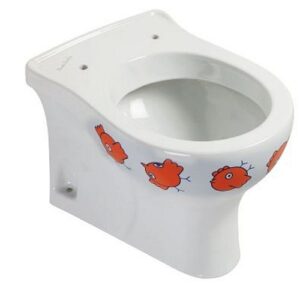 B44CBD07 Vaso Appeso Con Scarico "S" Decoro Birdo PONTE GIULIO