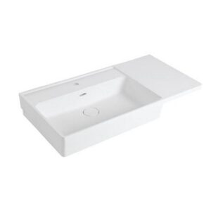 B48CNL01 Consolle Mineral Composite Bianco Con Catino Su Lato Sinistro 1000X520Mm PONTE GIULIO