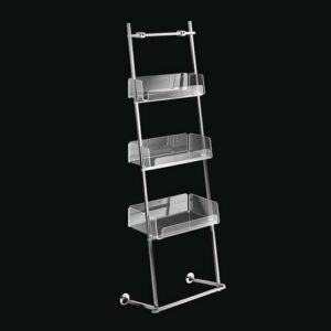 C483-C Scaffale a scaletta cromato con 4 barre e 3 vaschette CIAK TL BATH - immagine 1