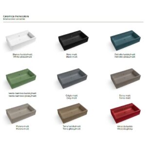 LAL1048S Lavabo senza foro per rubinetteria 100x46 Camaleo SIENA MATT COLAVENE - immagine 2