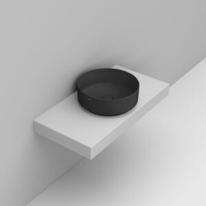 D310581 Lavabo Appoggio Rotondo D44 Nero Opaco Noemi  DOLOMITE - immagine 1