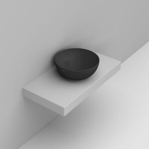 D310681 Lavabo Appoggio Ciotola D44 Nero Opaco Noemi  DOLOMITE - immagine 1