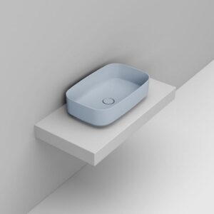 D311071 Lavabo Appoggio Ovale 62X38 Azzurro Avio Noemi  DOLOMITE - immagine 1
