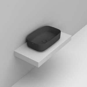 D311081 Lavabo Appoggio Ovale 62X38 Nero Opaco Noemi  DOLOMITE - immagine 1