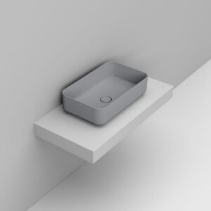 D311145 Lavabo Appoggio Rettangolare 60X36 Grigio Cemento Noemi  DOLOMITE - immagine 1