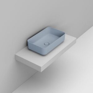 D311171 Lavabo Appoggio Rettangolare 60X36 Azzurro Avio Noemi  DOLOMITE - immagine 1