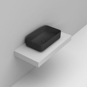 D311181 Lavabo Appoggio Rettangolare 60X36 Nero Opaco Noemi  DOLOMITE - immagine 1