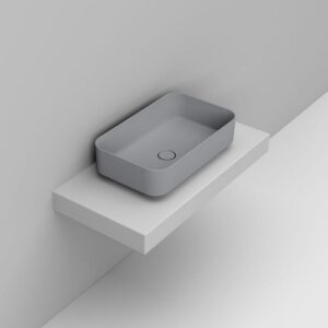 D311245 Lavabo Appoggio Rettangolare 64X38,5 Grigio Cemento Noemi DOLOMITE - immagine 1