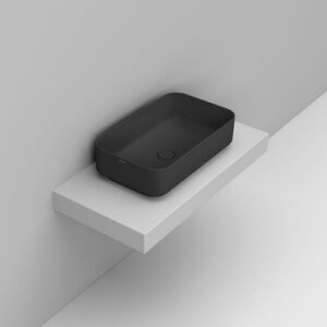 D311281 Lavabo Appoggio Rettangolare 64X38,5 Nero Opaco Noemi  DOLOMITE - immagine 1