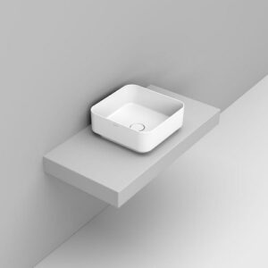 D311701 Lavabo Appoggio Quadrato 40X40 Bianco Noemi  DOLOMITE - immagine 1