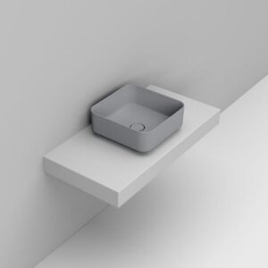 D311745 Lavabo Appoggio Quadrato 40X40 Grigio Cemento Noemi DOLOMITE - immagine 1