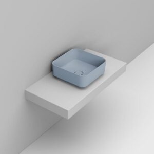 D311771 Lavabo Appoggio Quadrato 40X40 Azzurro Avio Noemi  DOLOMITE - immagine 1