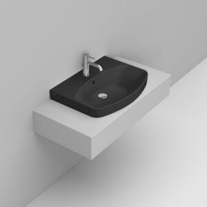 D431981 Lavabo Soprapiano 65X48 Nero Opaco Mia  DOLOMITE - immagine 1