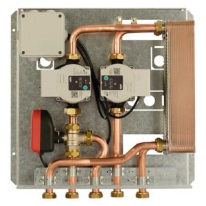 ES2P18N Interfaccia idraulica termocamino/caldaia ecokam r 20kw con valvola motorizzata per la deviazione del flusso circolatori erp lato impianto e termocamino COMPARATO