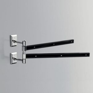 G319-C-NR Porta salviette doppio orientabile cromato e plexiglass nero GRIP TL BATH - immagine 1