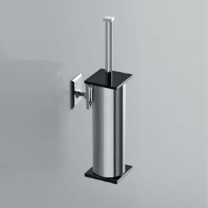 G366-C-NR Portascopino cromato a parete in plexiglass nero GRIP TL BATH - immagine 1