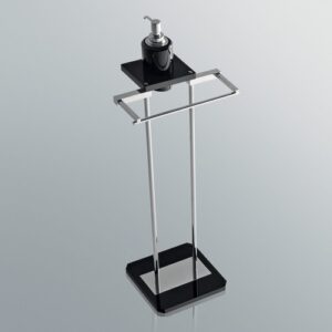 G374-C-NR Piantana bidet cromata con plexiglass nero GRIP TL BATH - immagine 1