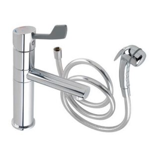 H50GBS28 Miscelatore Monocomando H.110Mm Bocca Girevole Leva Clinica E Doccetta PONTE GIULIO - immagine 1