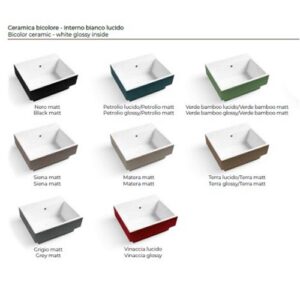 LAB5052FB Lavabo in ceramica con foro per rubinetteria 50x50 Volant VERDE BAMBOO MATT COLAVENE - immagine 2