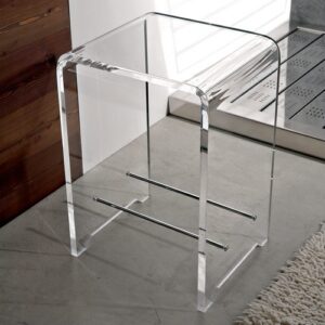 K130-C-RS Sgabello in plexiglass rosa e finitura cromata TL BATH - immagine 1