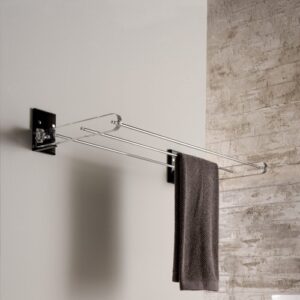 K138-70-NR Stendibiancheria da muro plexiglass nero TL BATH - immagine 1
